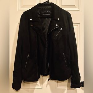 Zara Mens Suede Biker Jacket